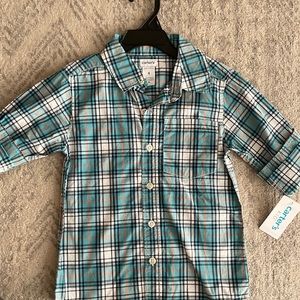 Carter’s Boys Plaid Button Down NWT